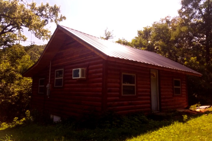 log cabin in the sun