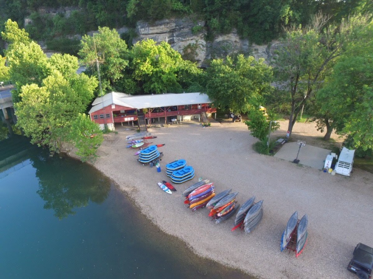 rafts and canoes