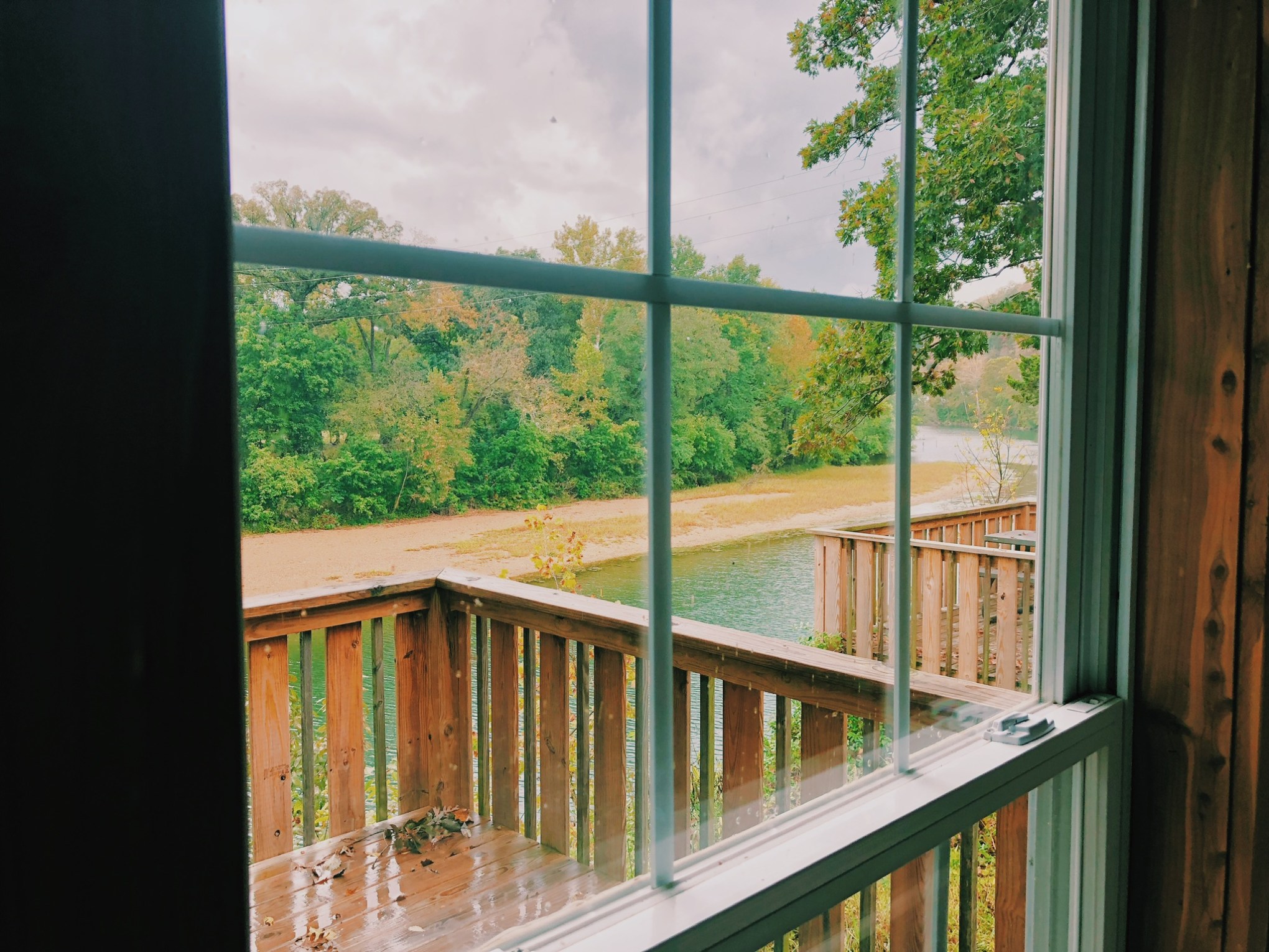 a view looking out of a window