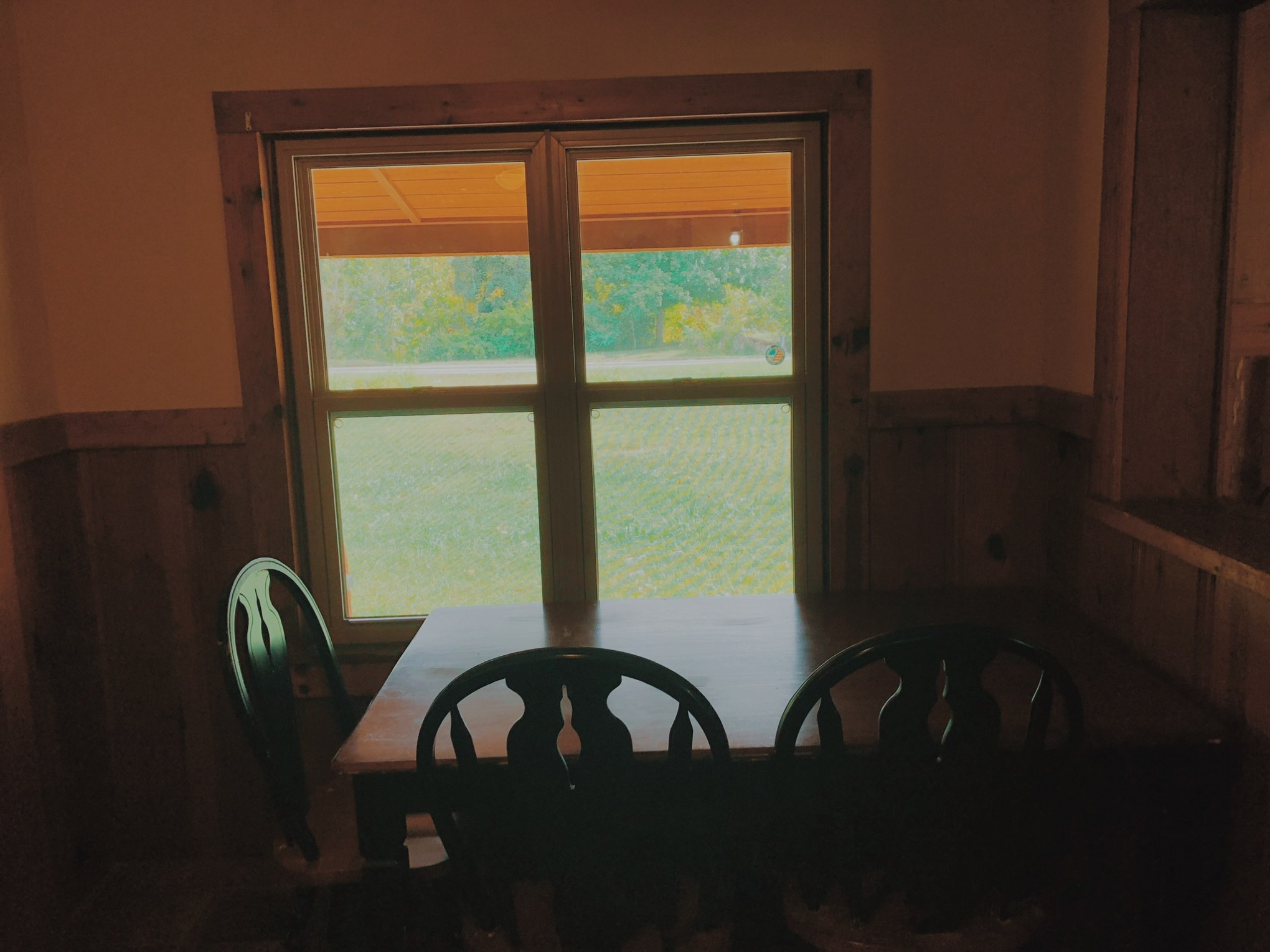 a room with a sink and a window